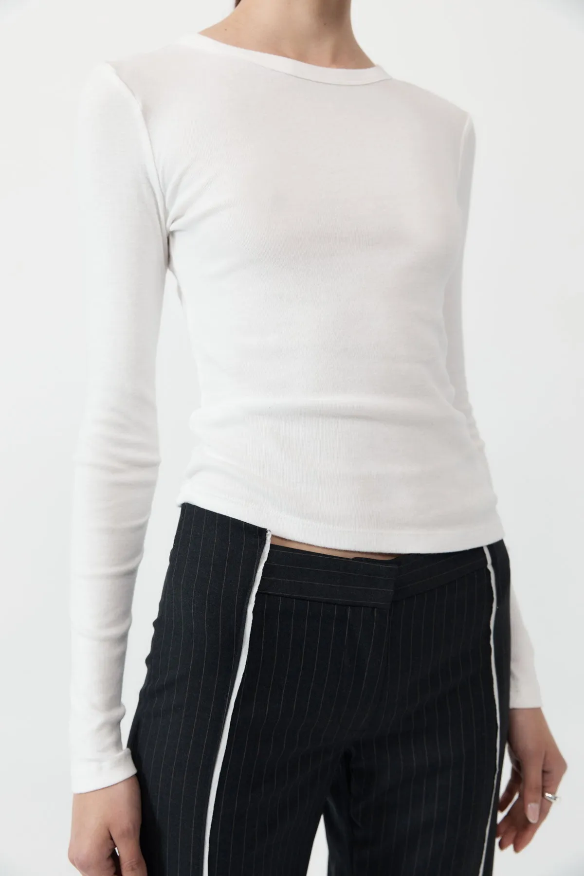 Organic Cotton Long Sleeve Top - White sold by St. Agni product image thumbnail 2