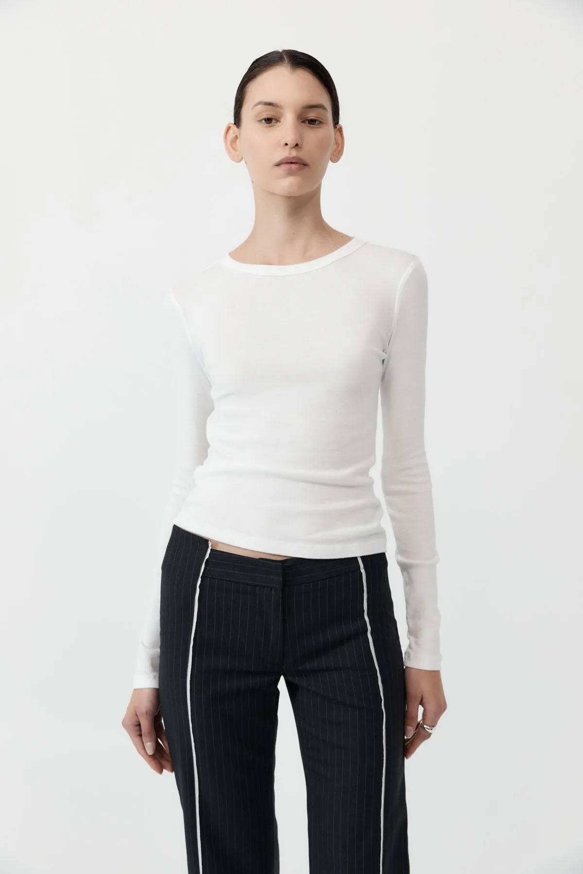 Organic Cotton Long Sleeve Top - White sold by St. Agni