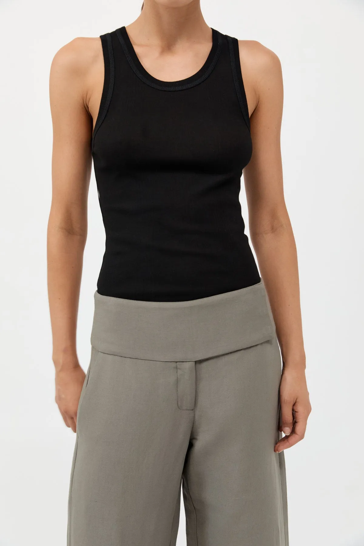 Wide Waistband Pants - Smokey Olive sold by St. Agni product image thumbnail 3