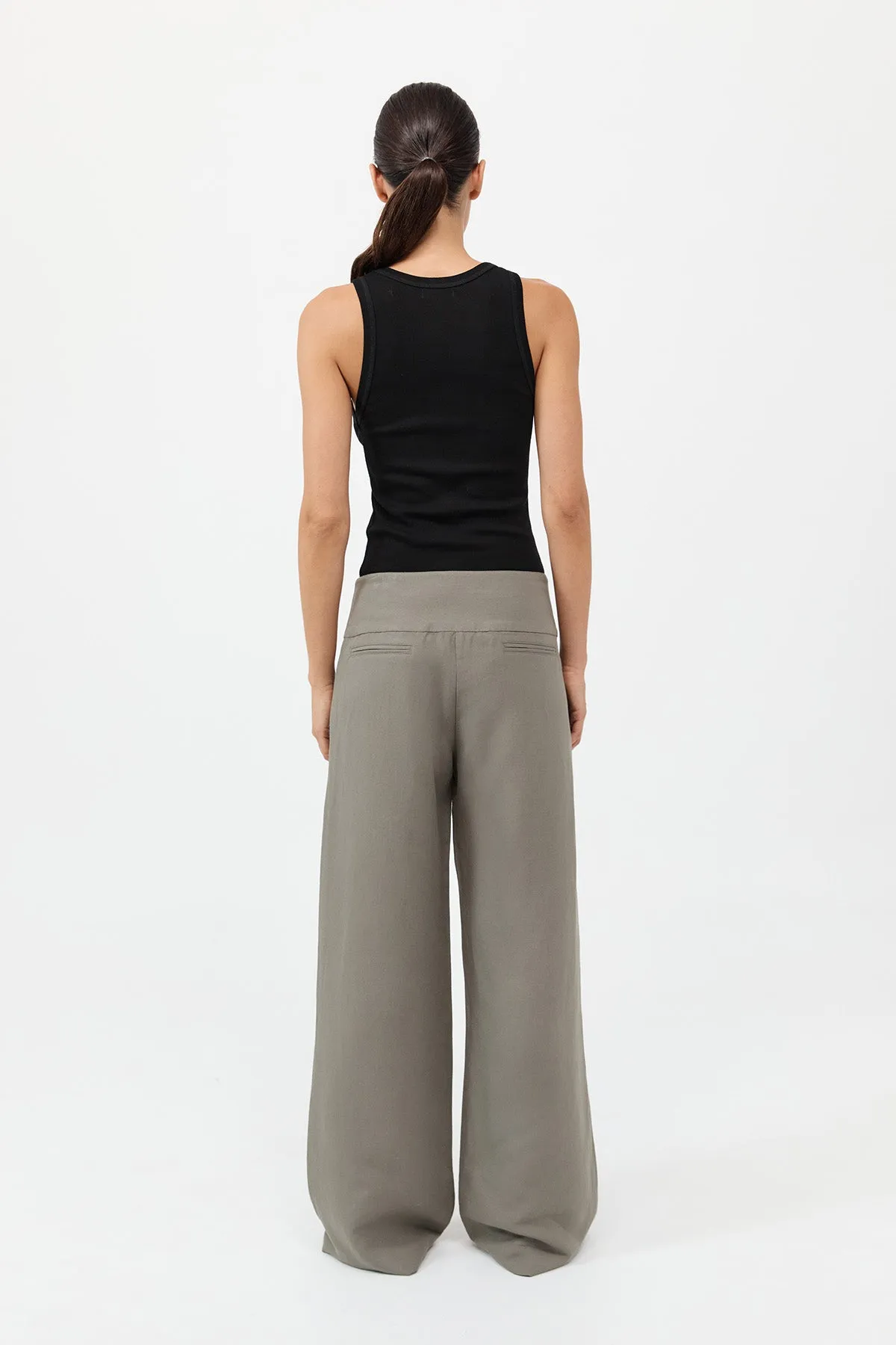 Wide Waistband Pants - Smokey Olive sold by St. Agni product image thumbnail 5