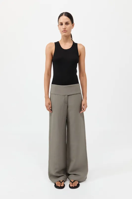 Wide Waistband Pants - Smokey Olive sold by St. Agni