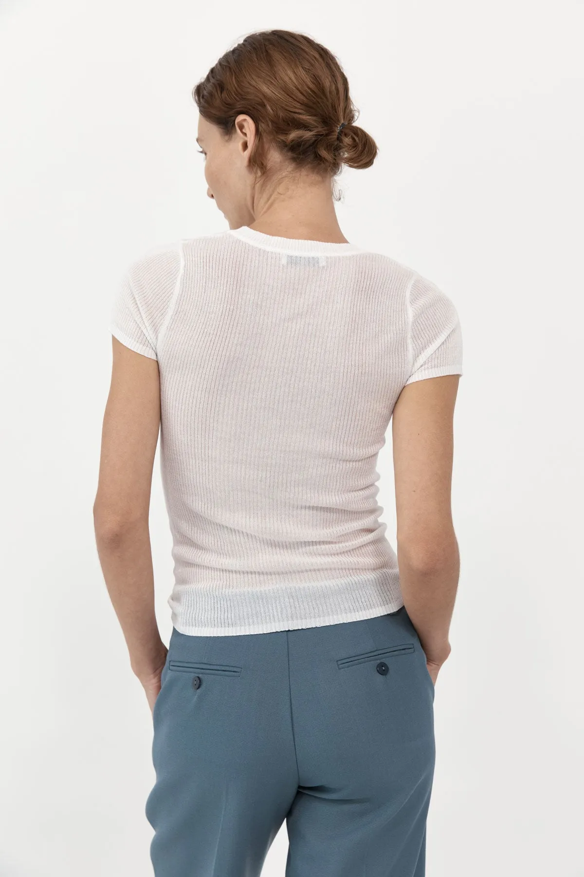 Second Skin Knit Tee - White sold by St. Agni product image thumbnail 2
