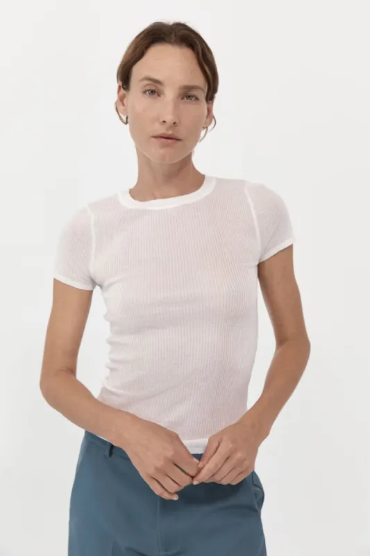 Second Skin Knit Tee - White sold by St. Agni
