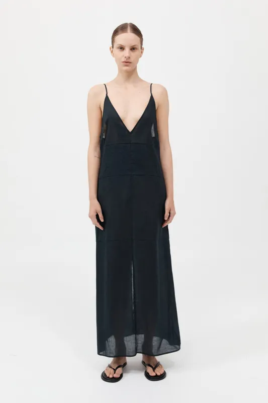 Semi Sheer Patchwork Dress - Black made by St. Agni