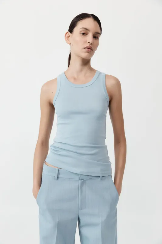 Organic Cotton Singlet - Stone Blue sold by St. Agni