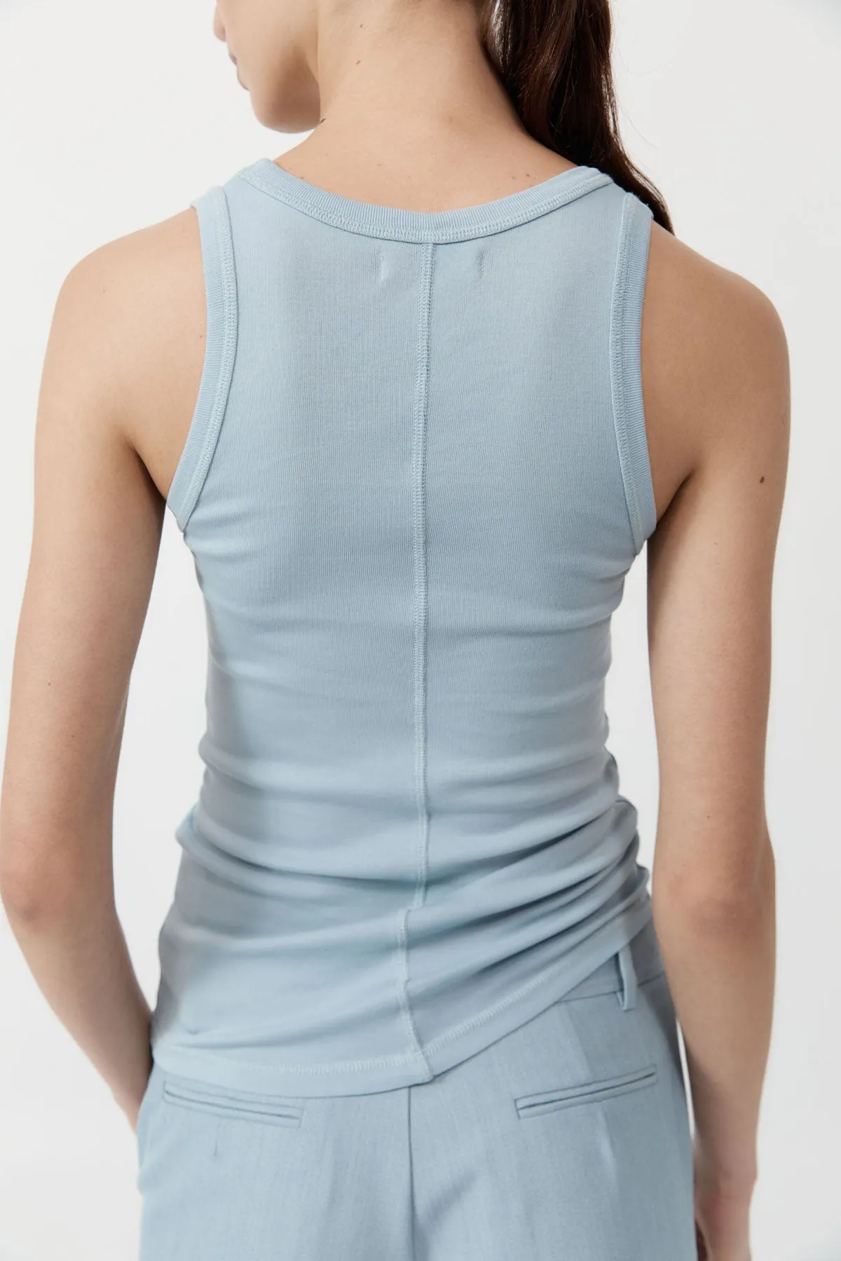 Organic Cotton Singlet - Stone Blue sold by St. Agni product image thumbnail 3