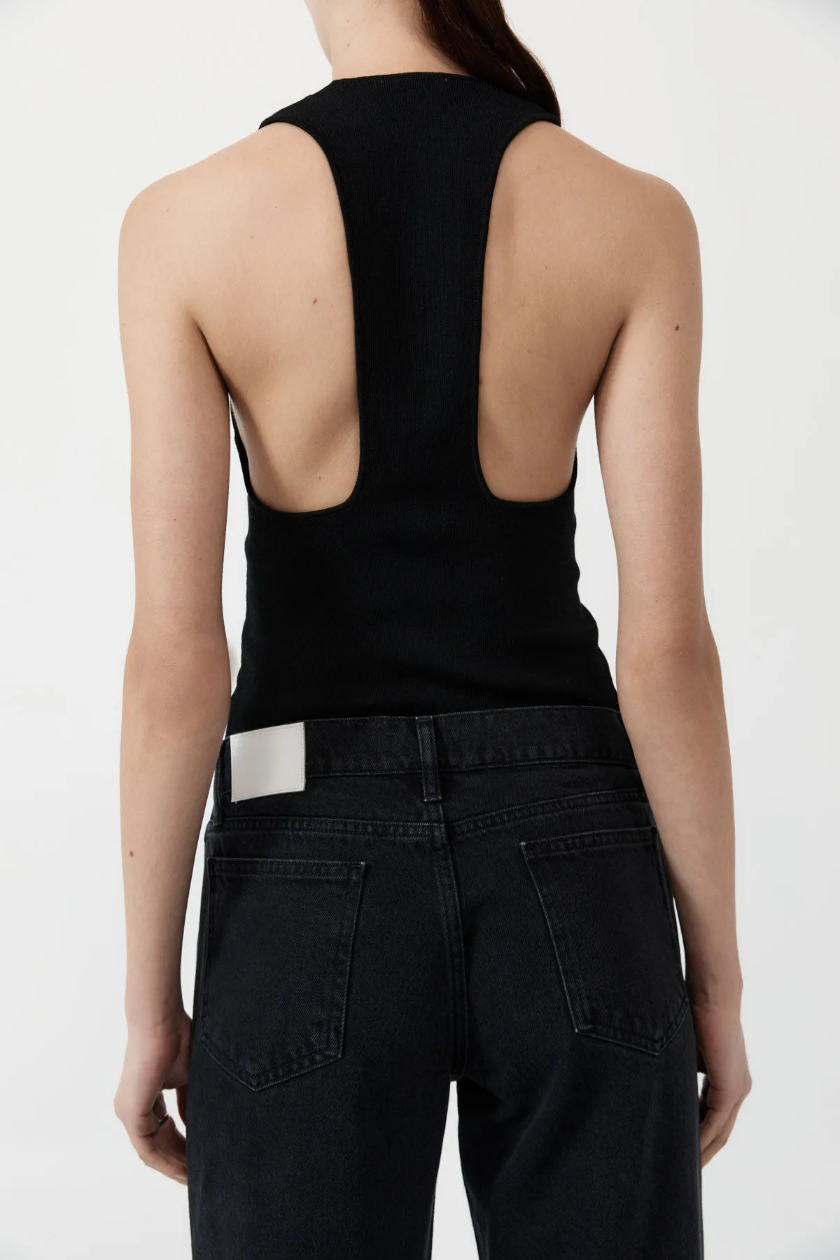 Plunge Neck Knit Top - Black sold by St. Agni product image thumbnail 3