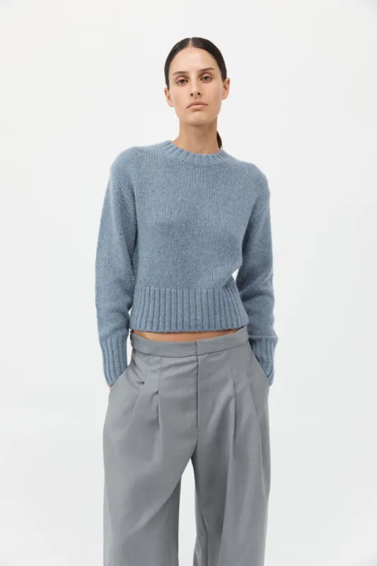 Wool Cashmere Blend Sweater - Soft Blue sold by St. Agni