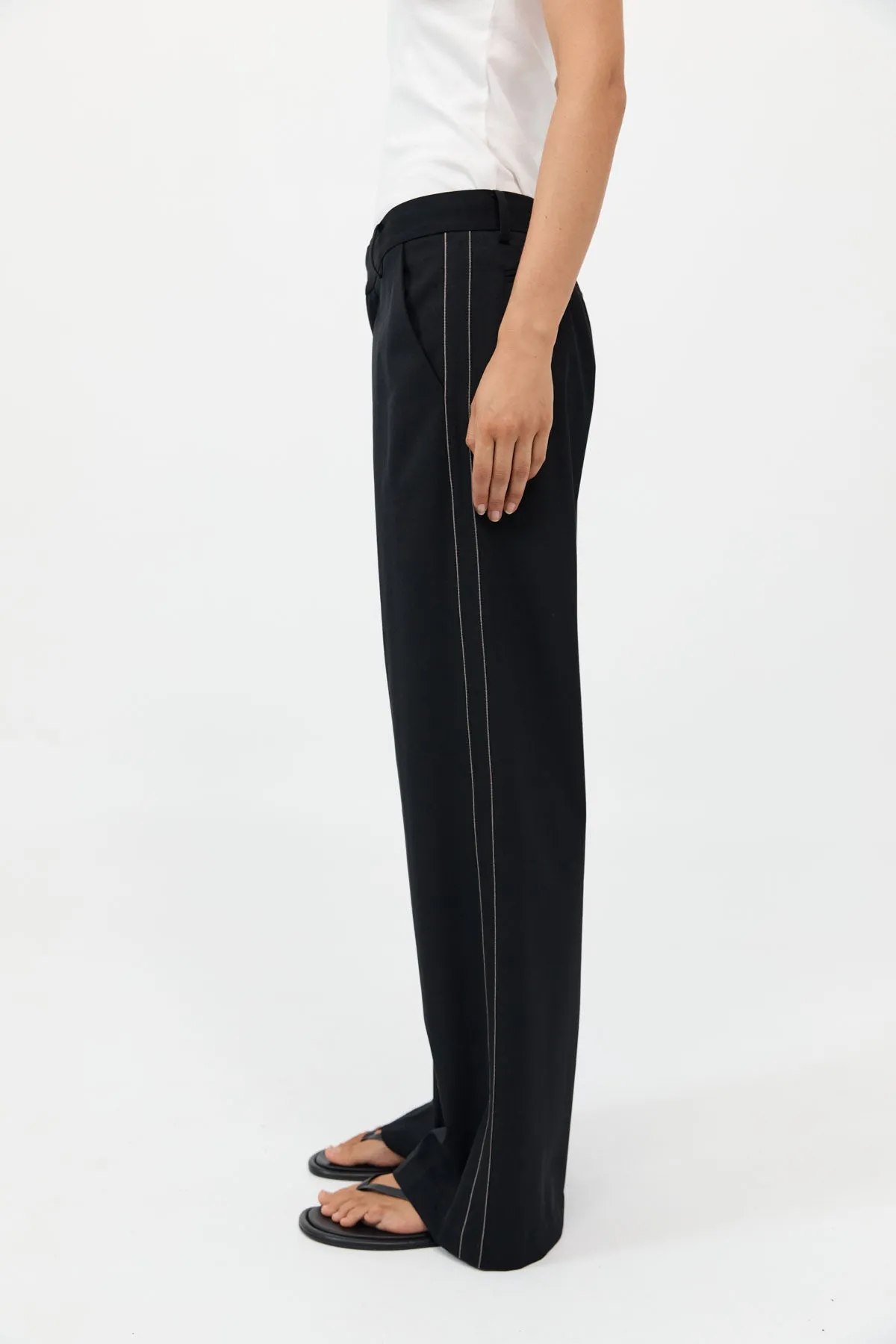 Side Stripe Pants - Black | Parallel