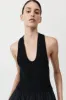 Plunge Neck Dress - Black sold by St. Agni