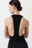 Plunge Neck Dress - Black sold by St. Agni