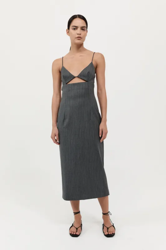 Pinstripe Bra Dress - Stone Blue Stripe sold by St. Agni