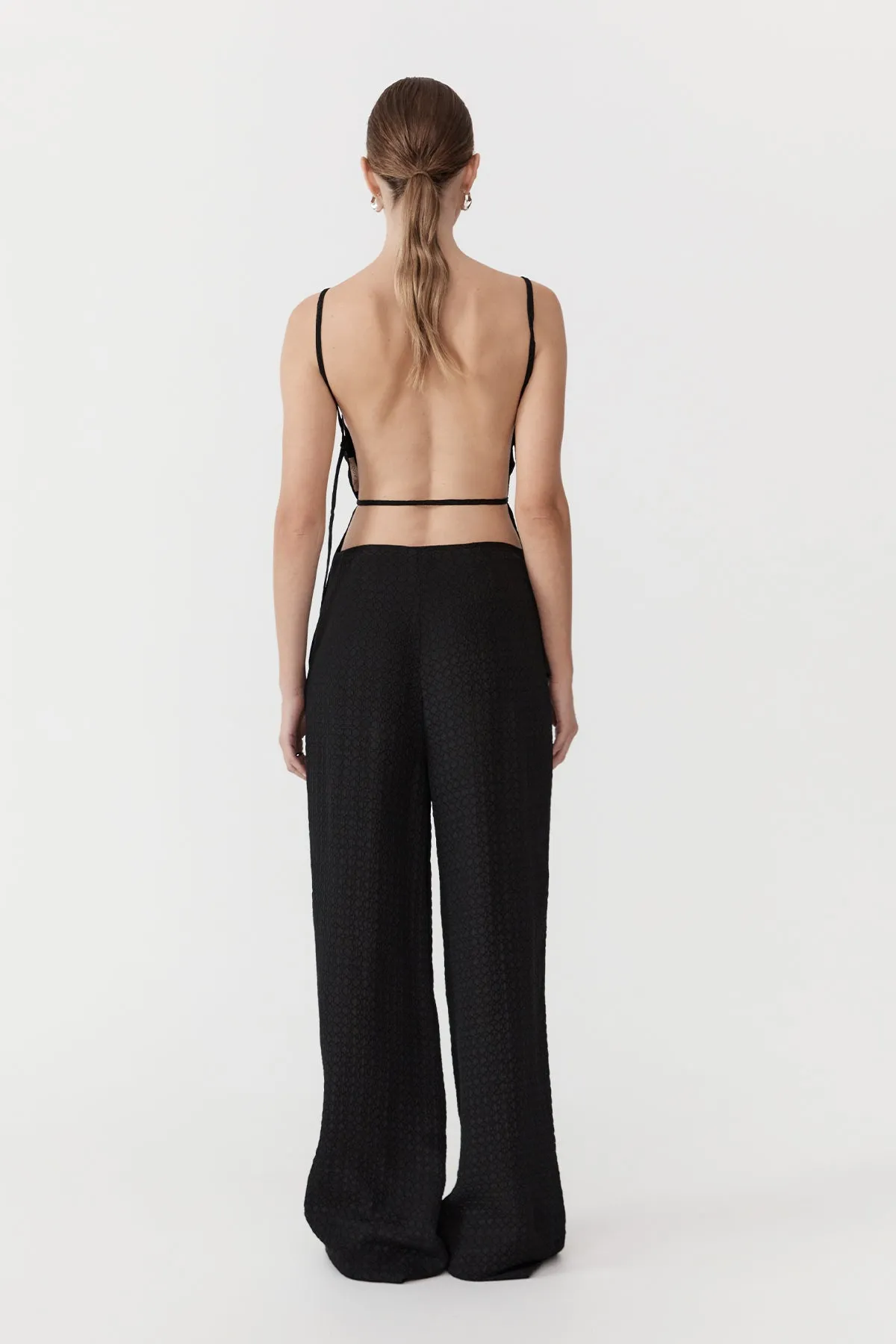 Textured Silk Pants - Black sold by St. Agni product image thumbnail 2