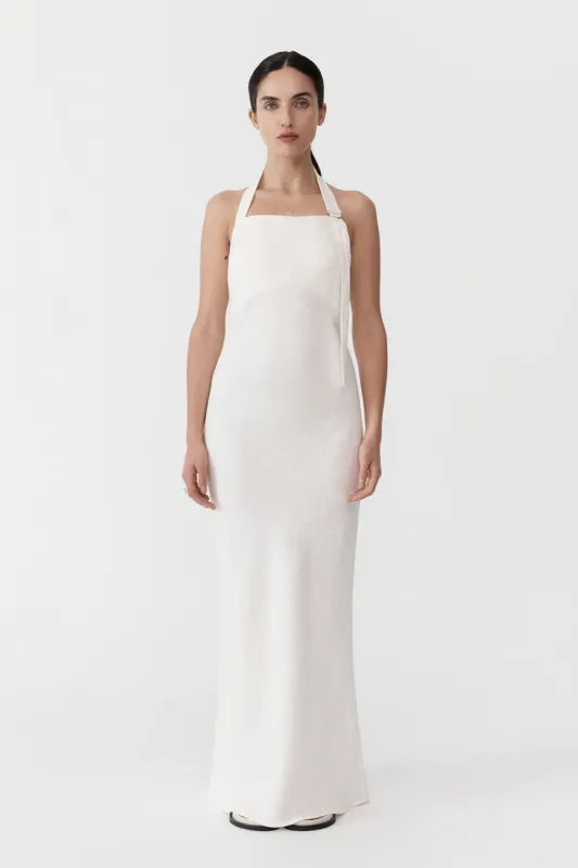 Linen Bias Maxi Dress - Ivory sold by St. Agni