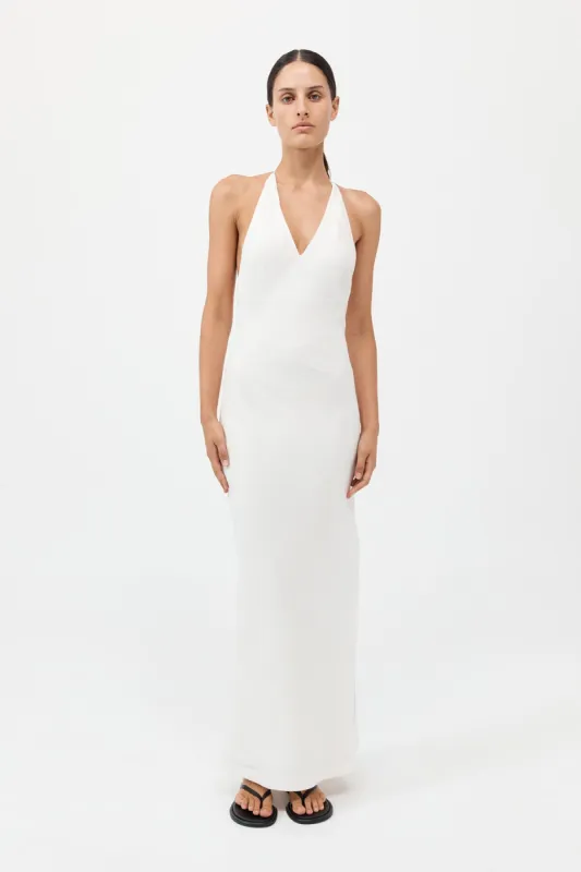 Linen Bias Halter Dress - Ivory sold by St. Agni