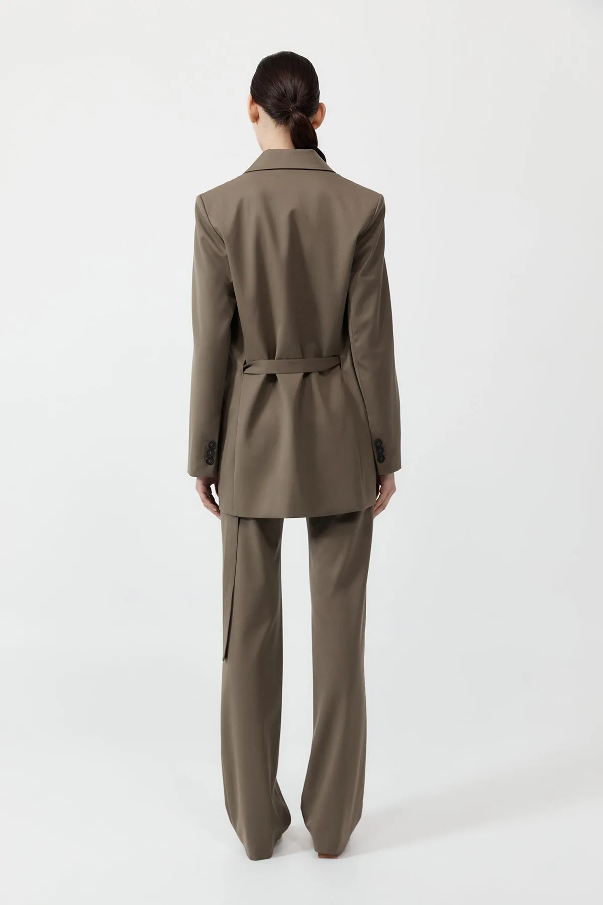 Belt Detail Blazer - Kelp sold by St. Agni product image thumbnail 4