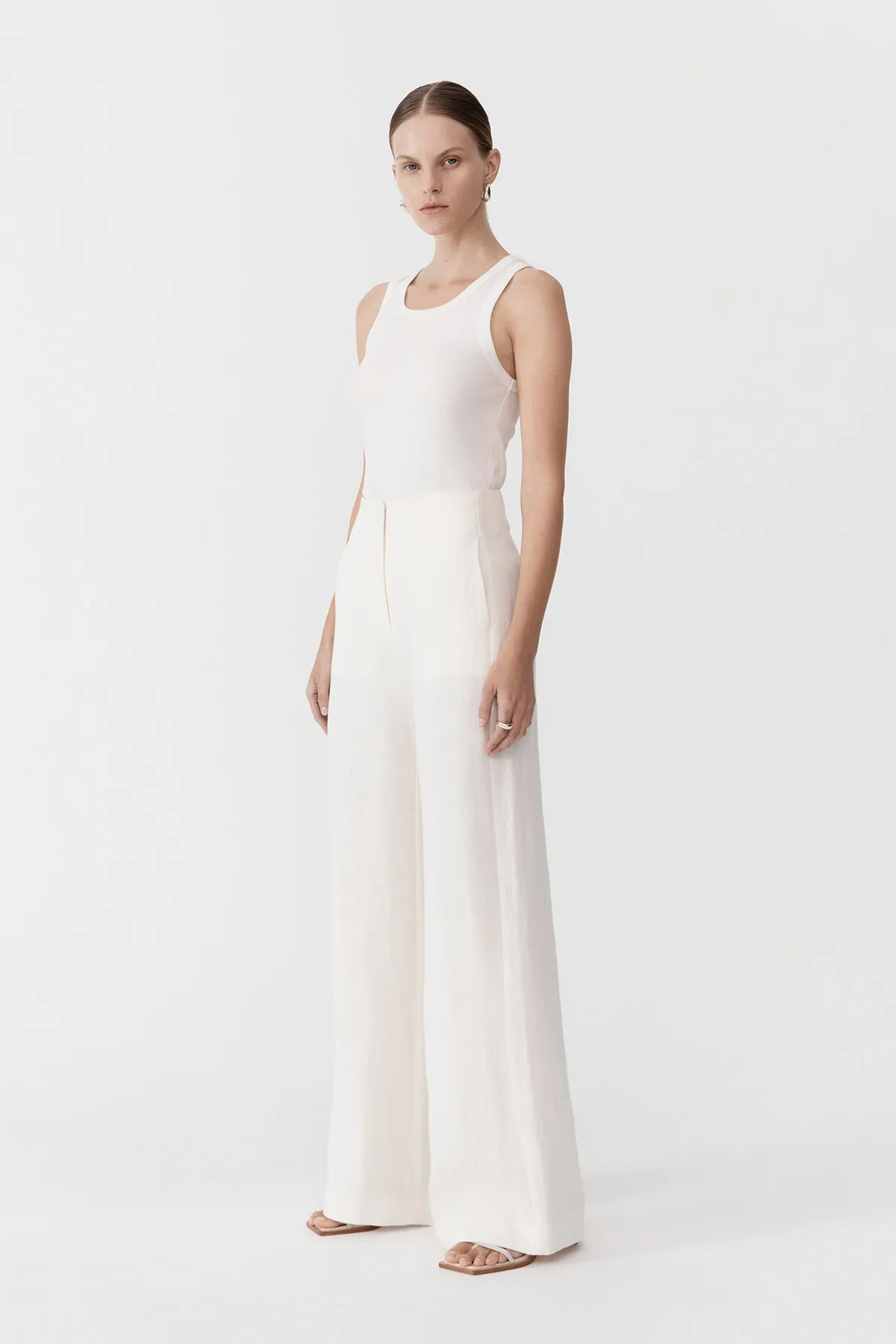 Linen Wide Leg Pants - Ivory sold by St. Agni product image thumbnail 2