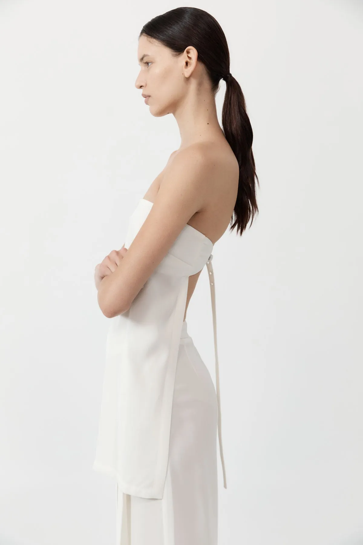 Strapless Buckle Back Top - Off White sold by St. Agni product image thumbnail 3