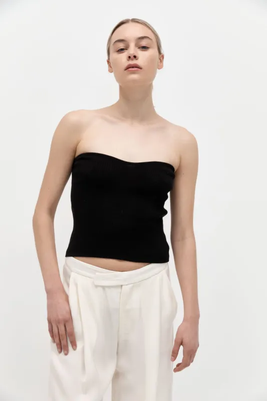 Curve Knit Top - Black made by St. Agni