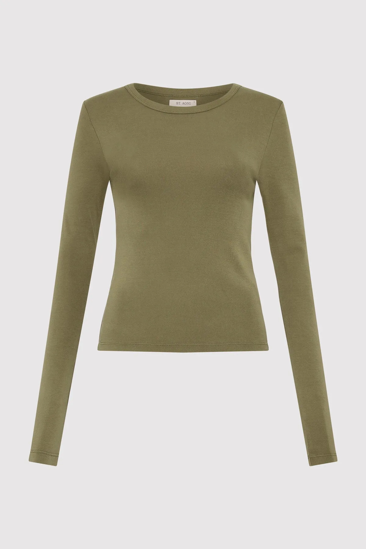 Organic Cotton Long Sleeve Top - Olive sold by St. Agni product image thumbnail 5