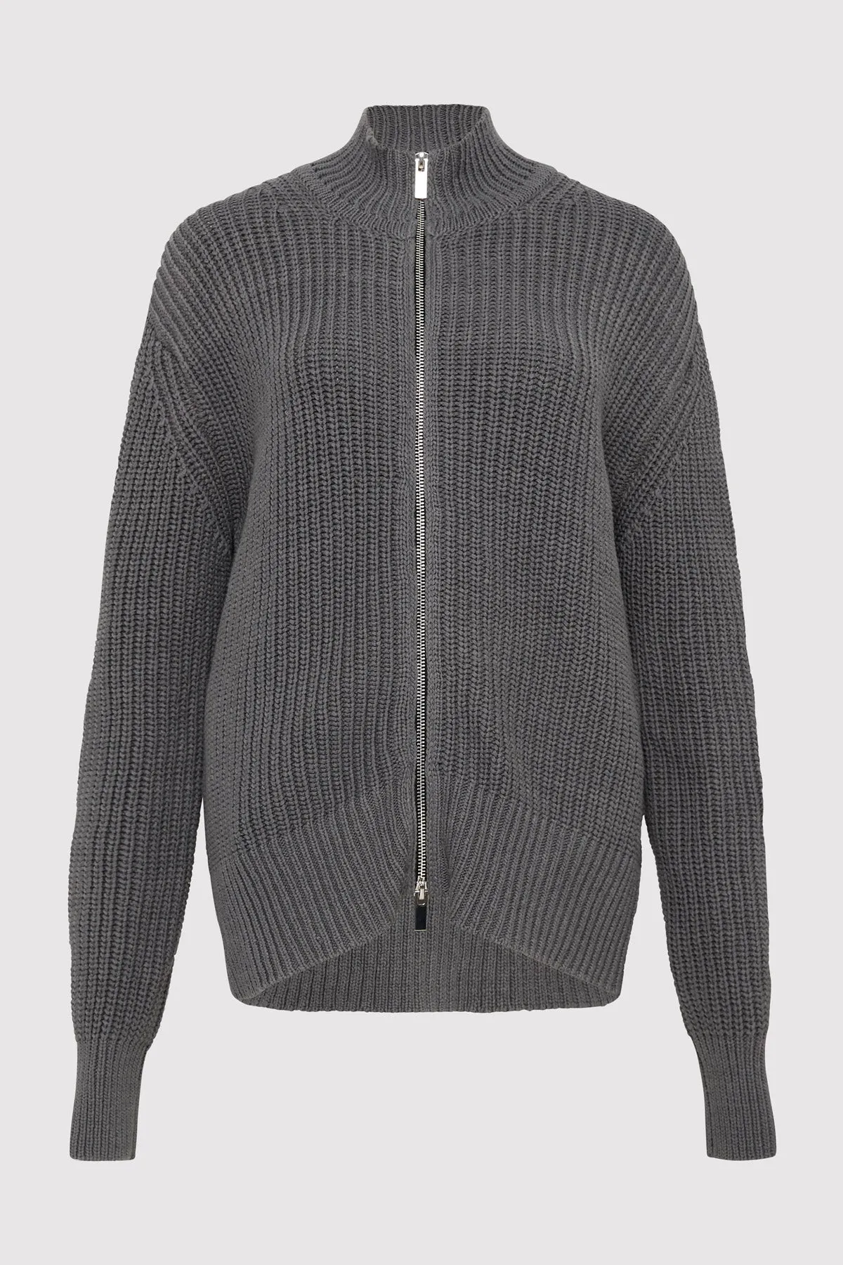 Zip Detail Cardigan - Smoke sold by St. Agni product image thumbnail 5
