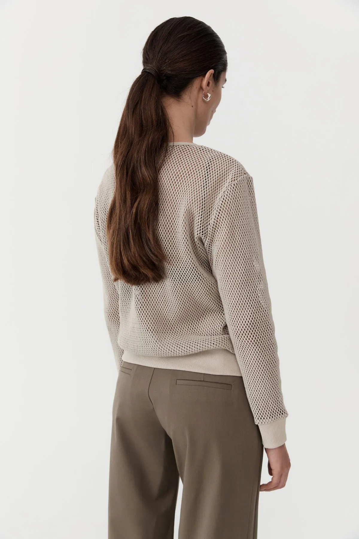 Mesh Long Sleeve Top - Aloe sold by St. Agni product image thumbnail 4