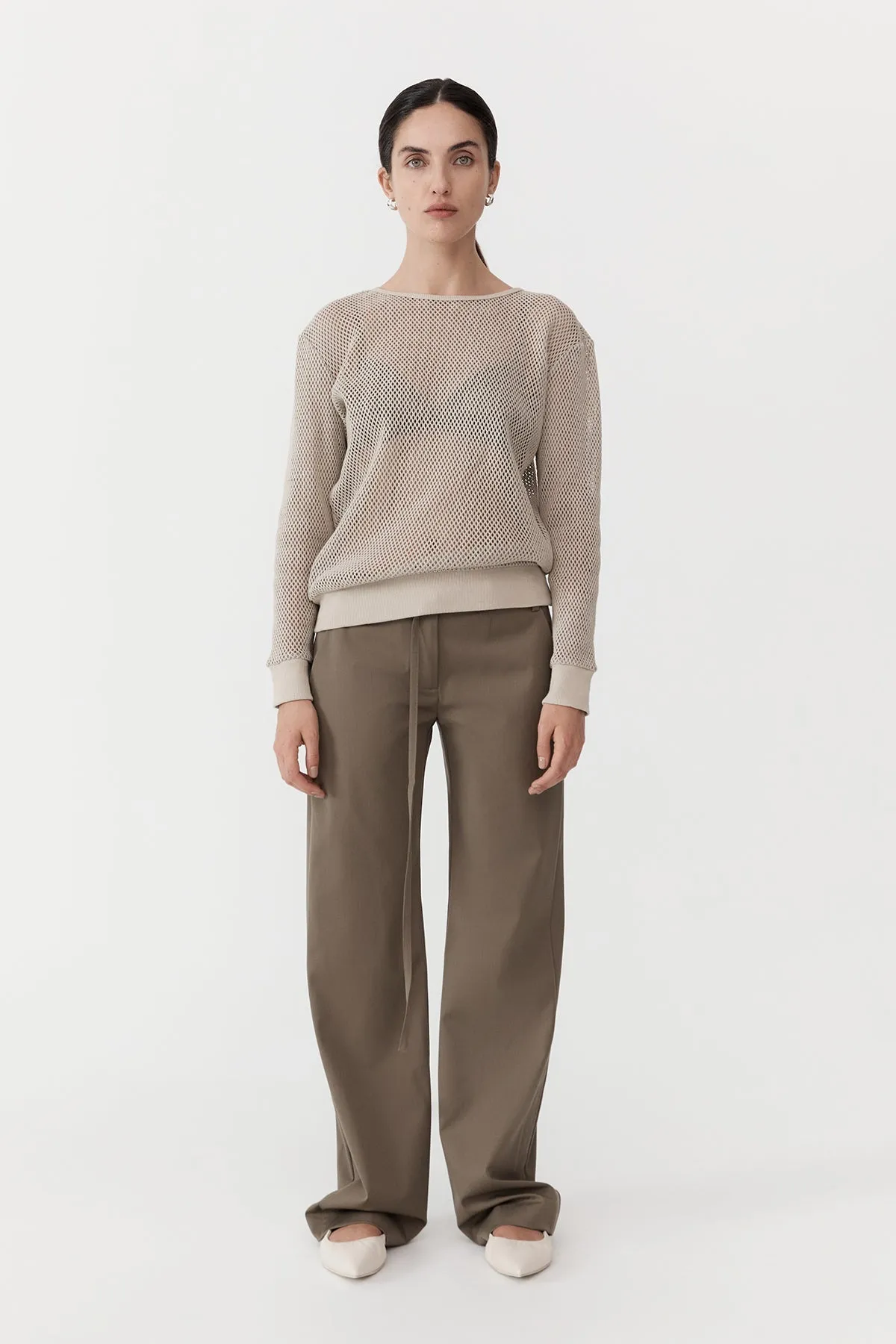 Mesh Long Sleeve Top - Aloe sold by St. Agni product image thumbnail 3