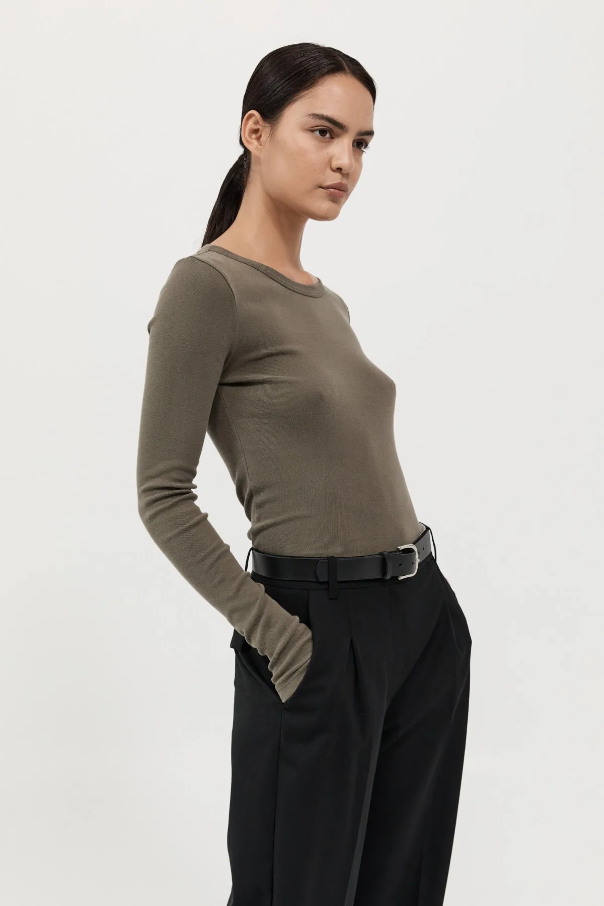 Organic Cotton Long Sleeve Top - Kelp sold by St. Agni product image thumbnail 2