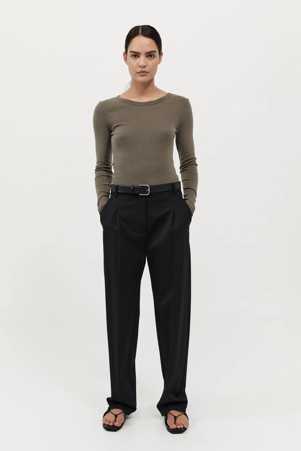 Organic Cotton Long Sleeve Top - Kelp sold by St. Agni product image thumbnail 3