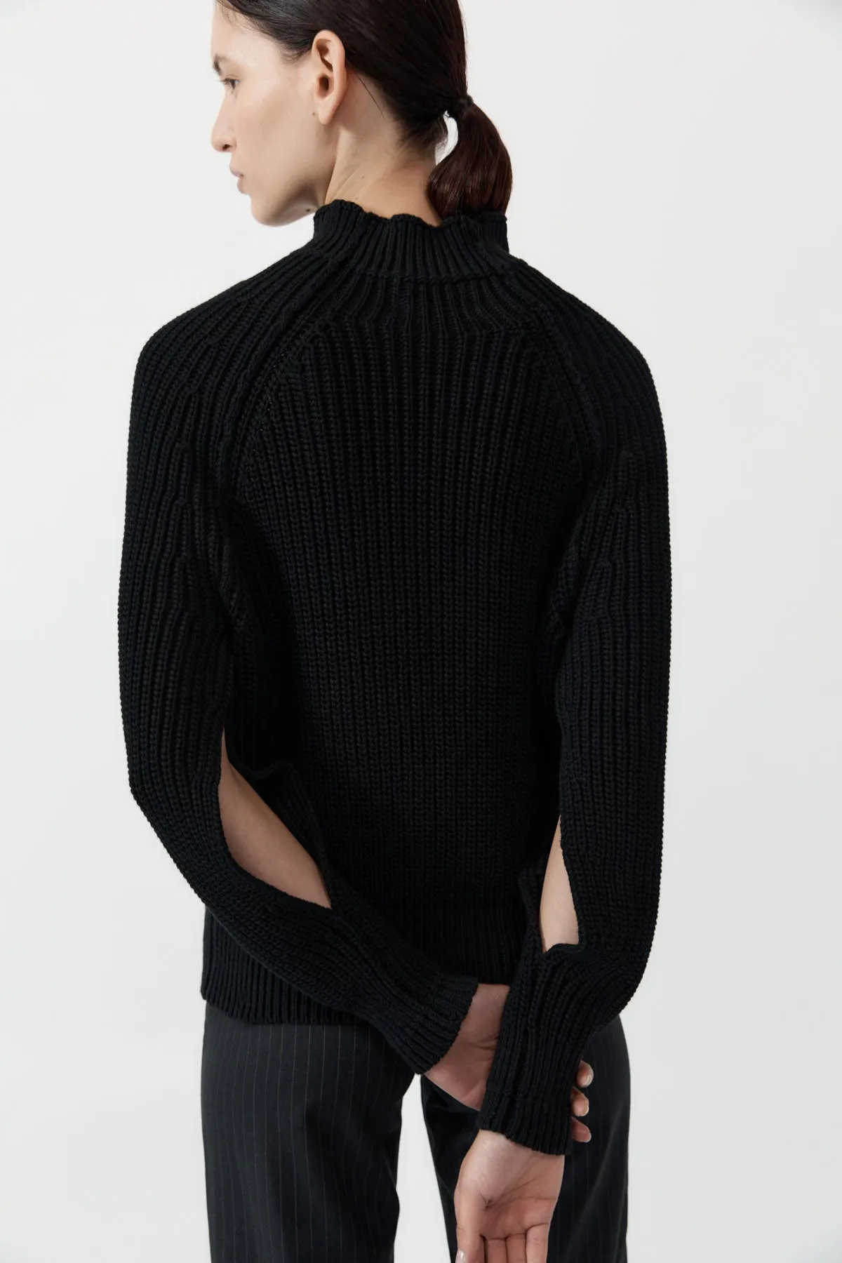 Split Sleeve Jumper - Black sold by St. Agni product image thumbnail 2