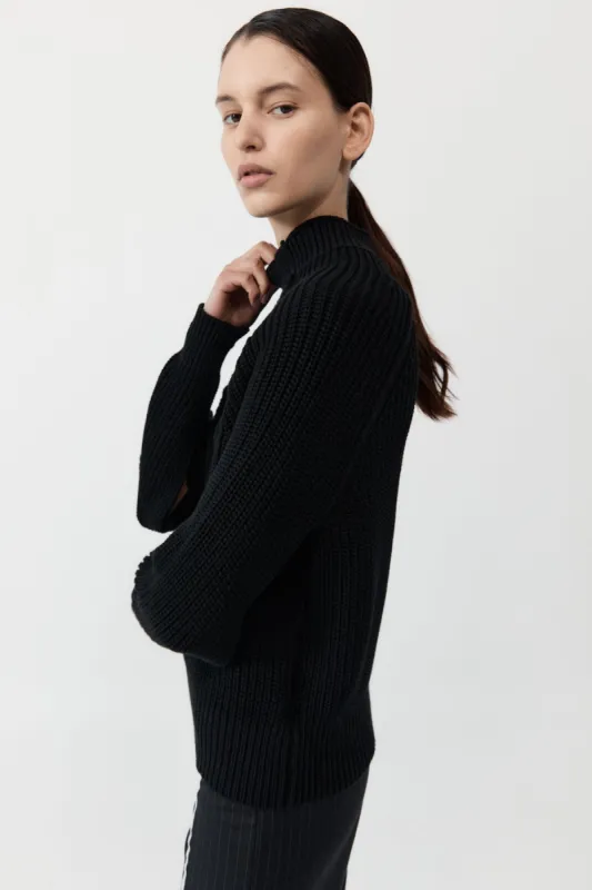 Split Sleeve Jumper - Black sold by St. Agni