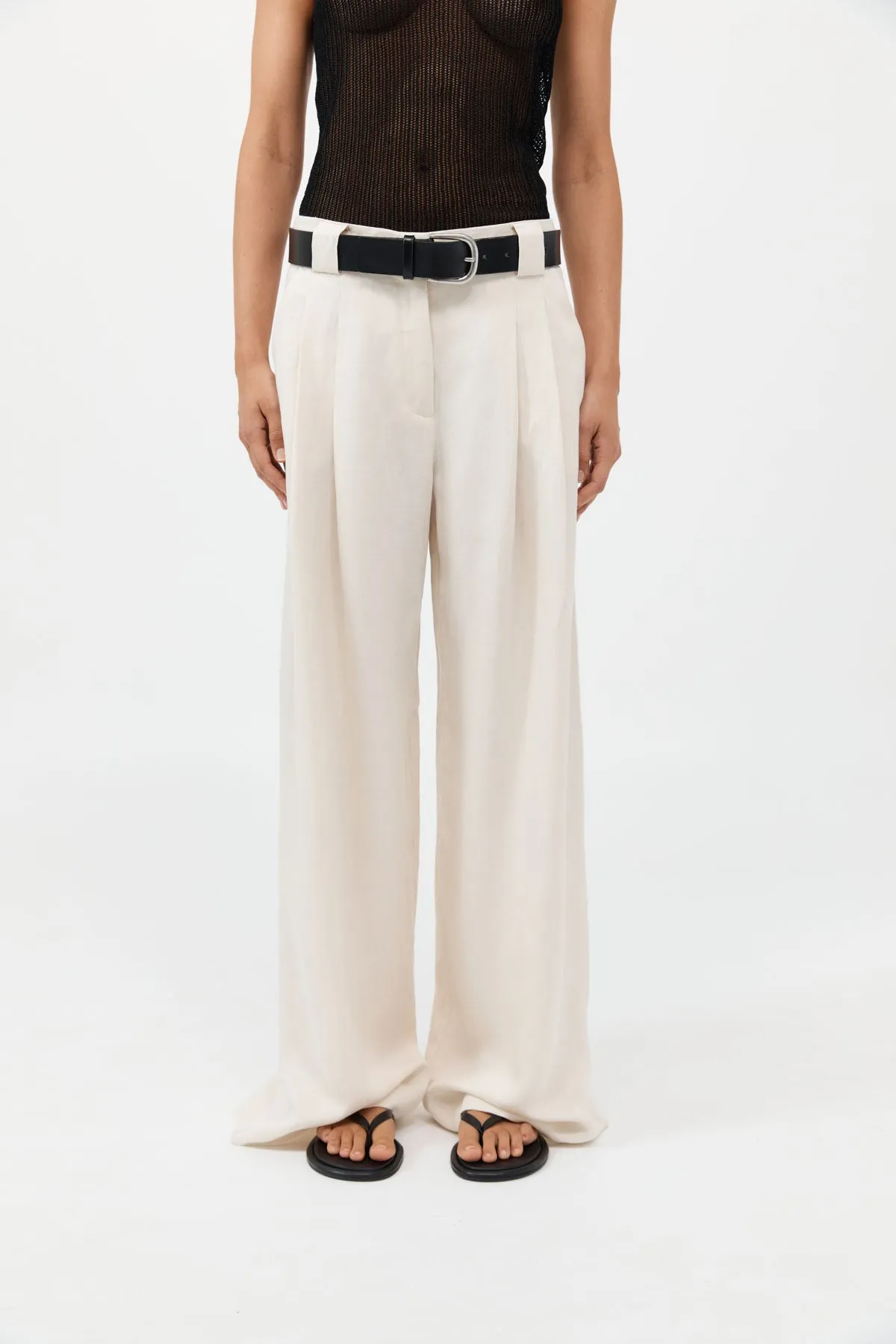 Wide Leg Pleat Pants - Tofu sold by St. Agni product image thumbnail 3
