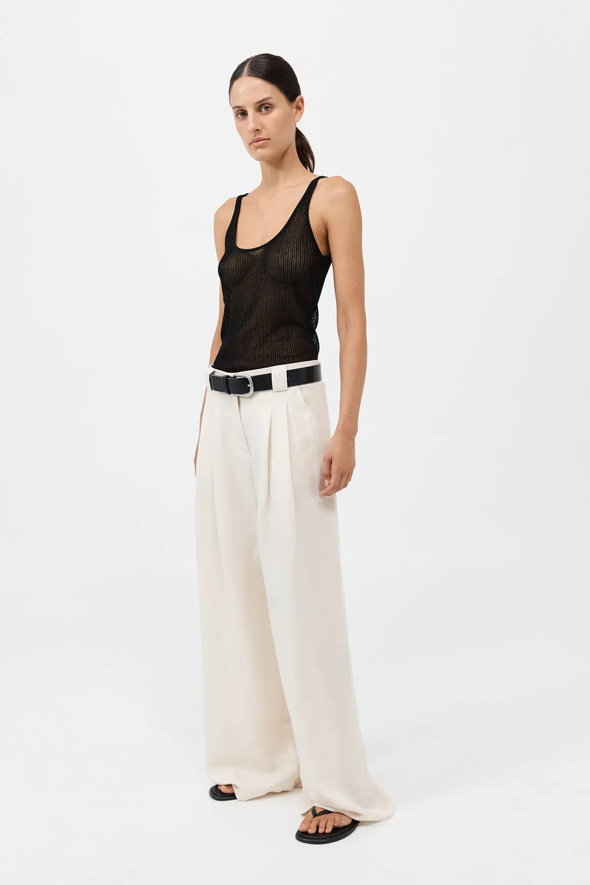 Wide Leg Pleat Pants - Tofu sold by St. Agni product image thumbnail 2