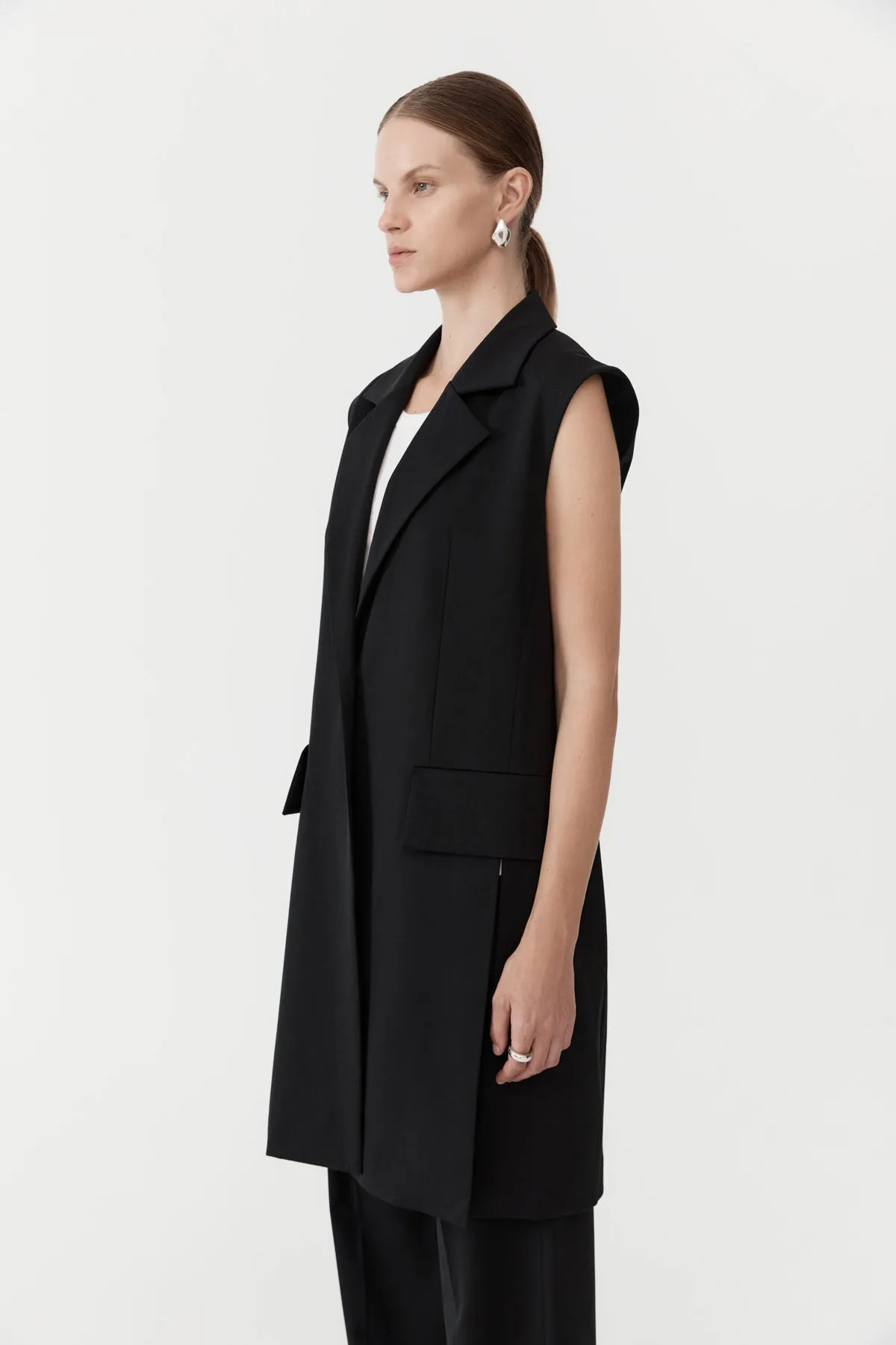 Sleeveless Tailored Blazer - Black sold by St. Agni product image thumbnail 2