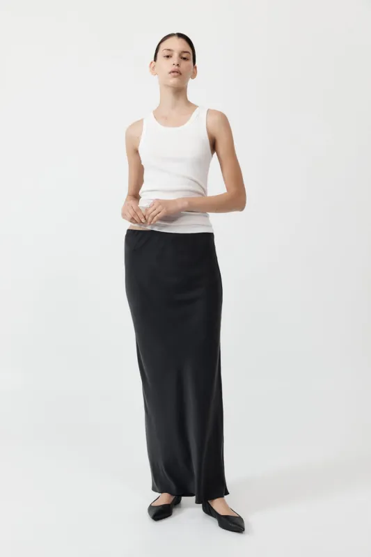 Bias Slip Skirt - Black sold by St. Agni