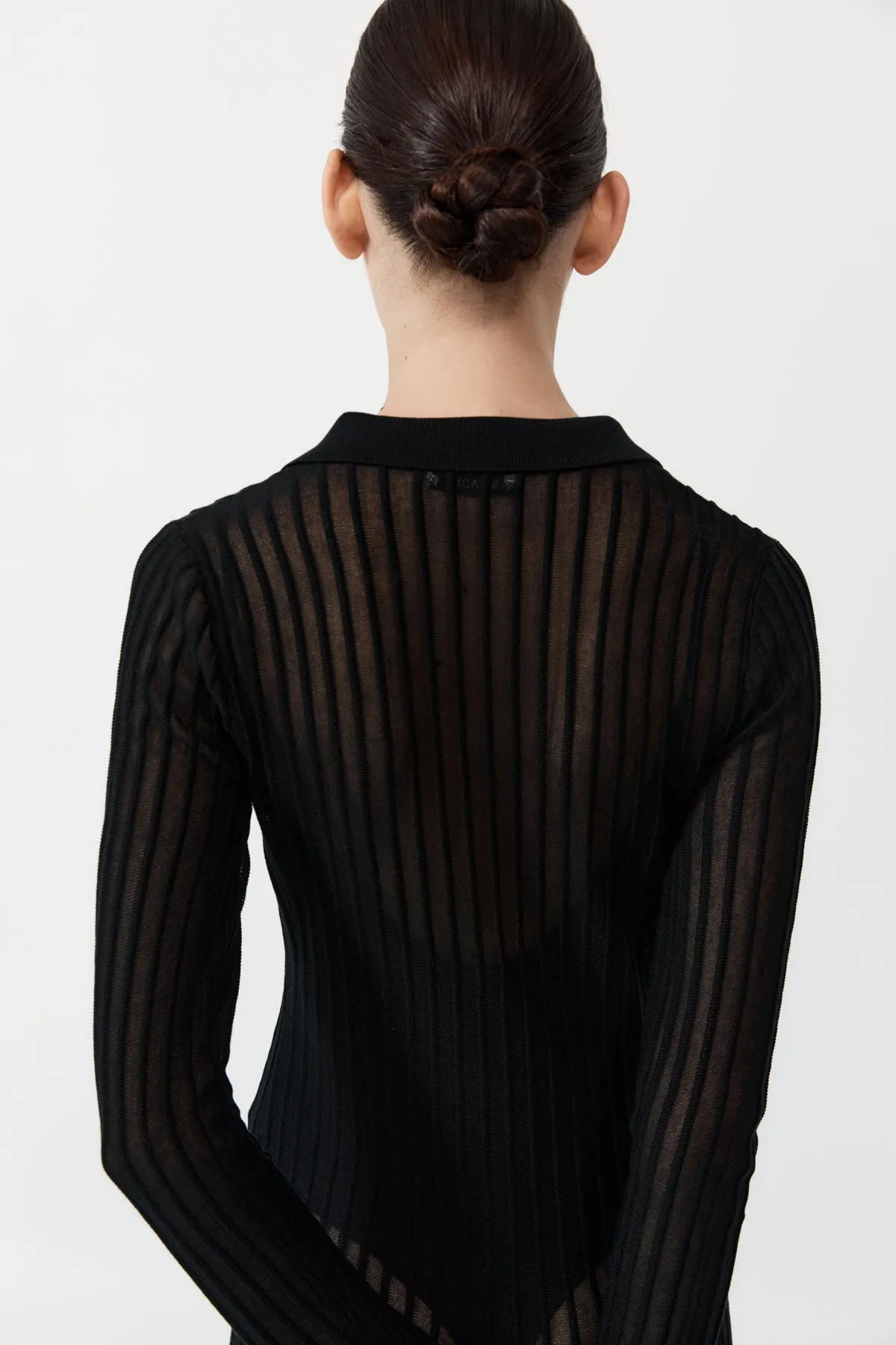 Sheer Stripe Dress - Black sold by St. Agni product image thumbnail 4