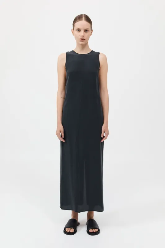 Drawstring Silk Dress - Black sold by St. Agni