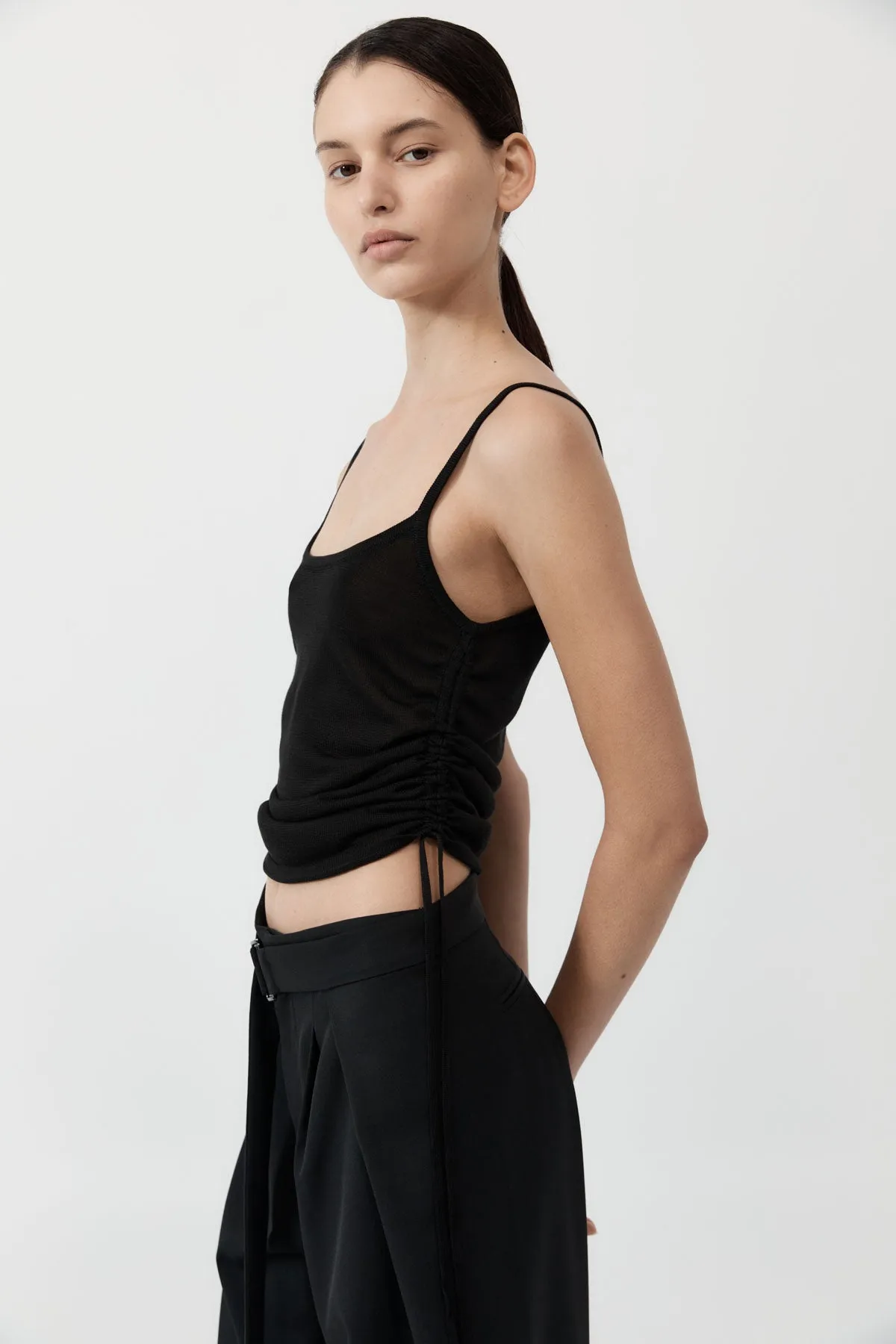 Ruched Tank - Black sold by St. Agni