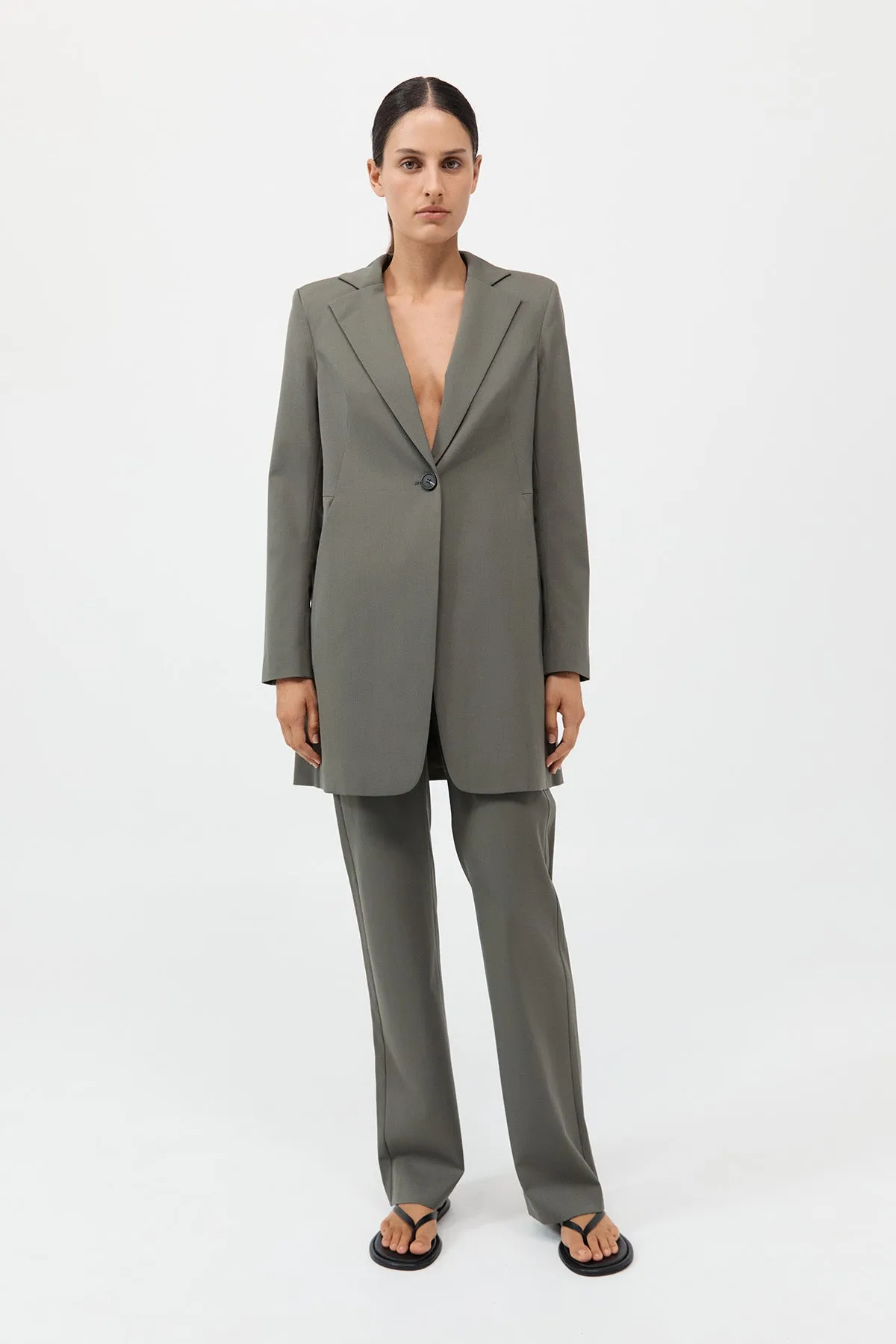 Longline Jacket - Smokey Olive sold by St. Agni