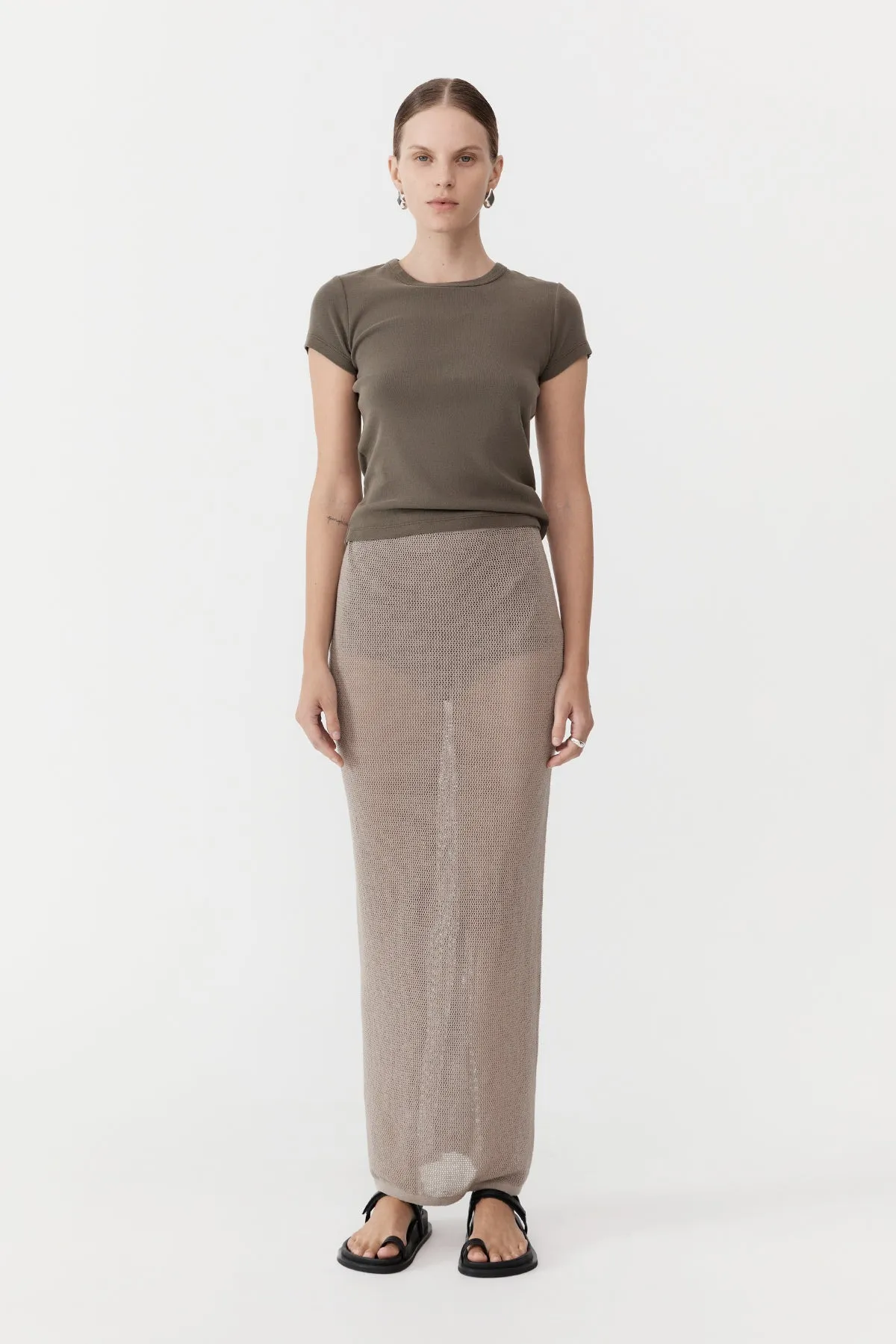 Mesh Maxi Skirt - Fog sold by St. Agni