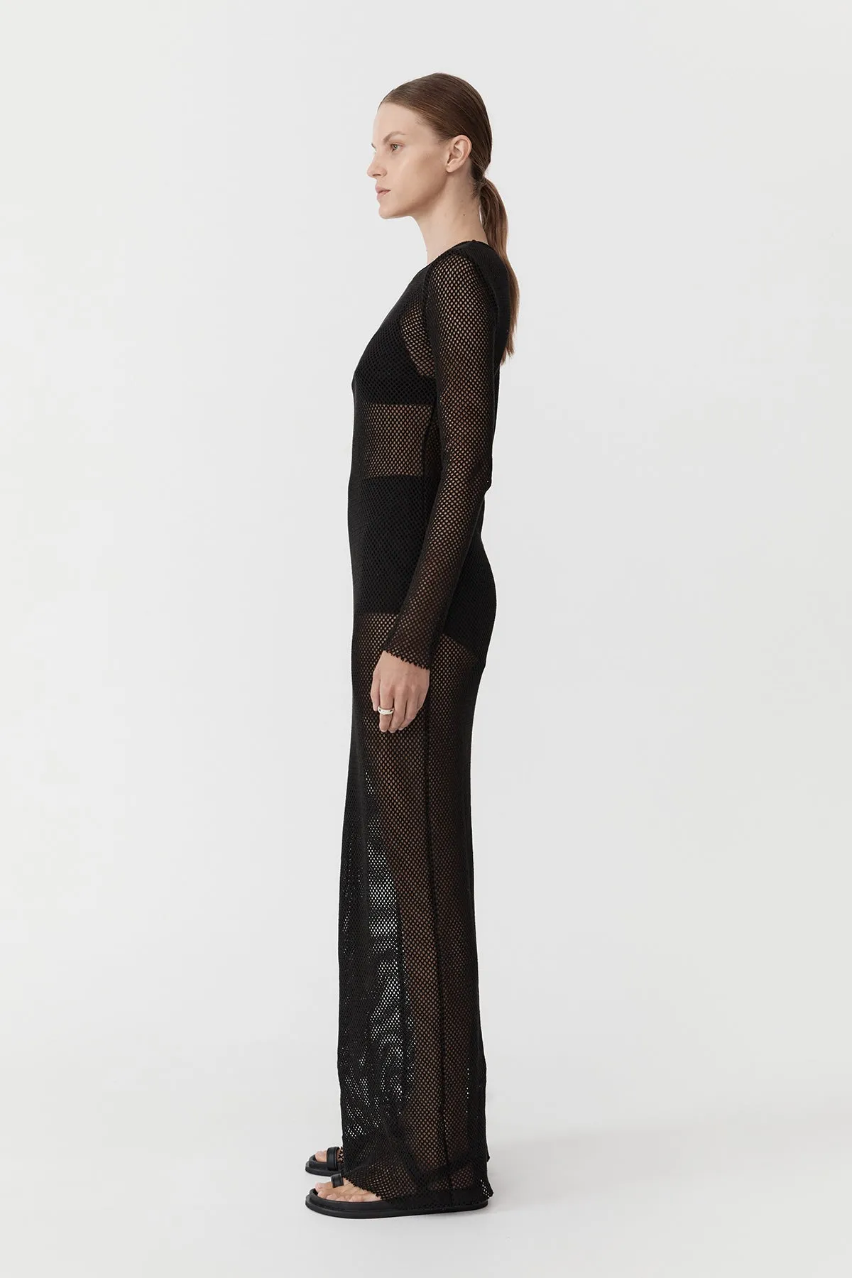 Mesh Long Sleeve Dress - Black sold by St. Agni product image thumbnail 3