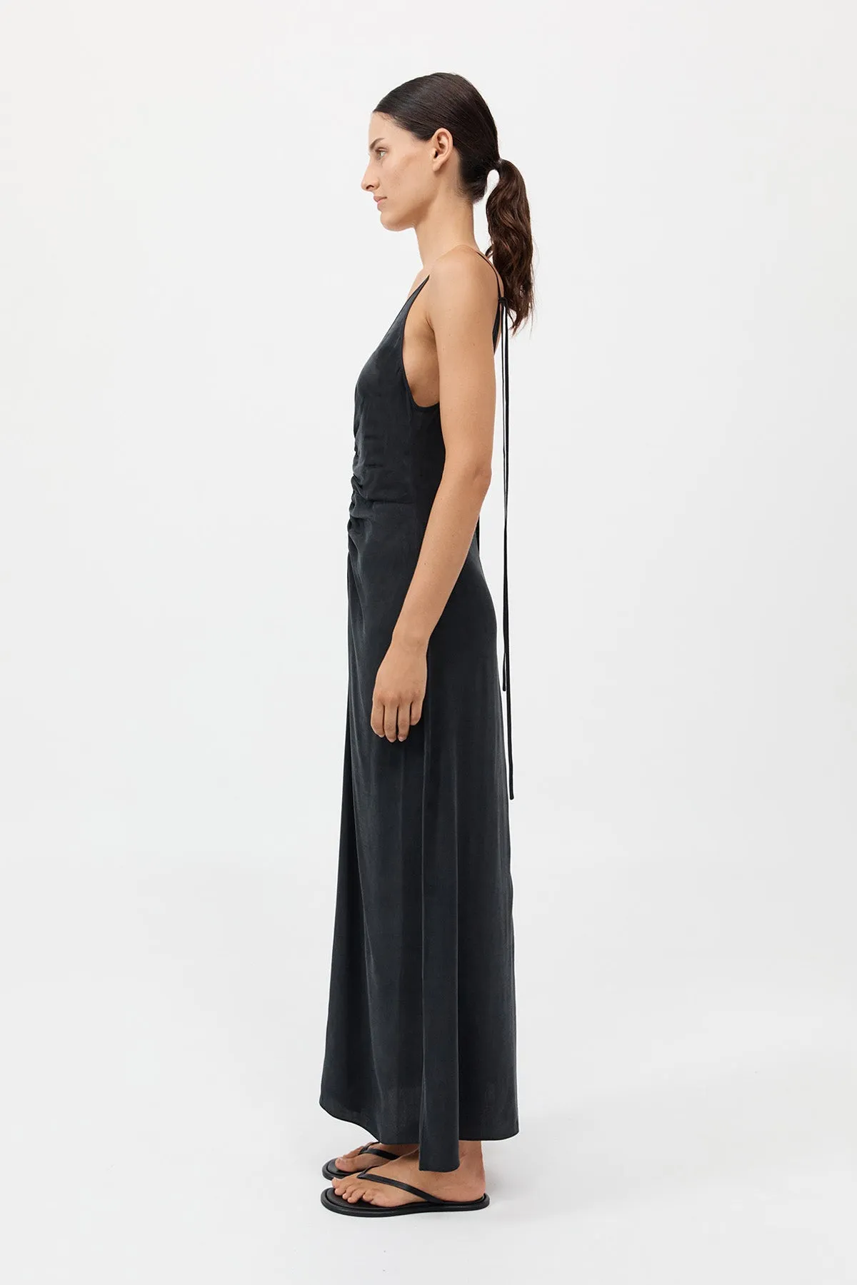 Gathered Tie Dress - Black sold by St. Agni product image thumbnail 4