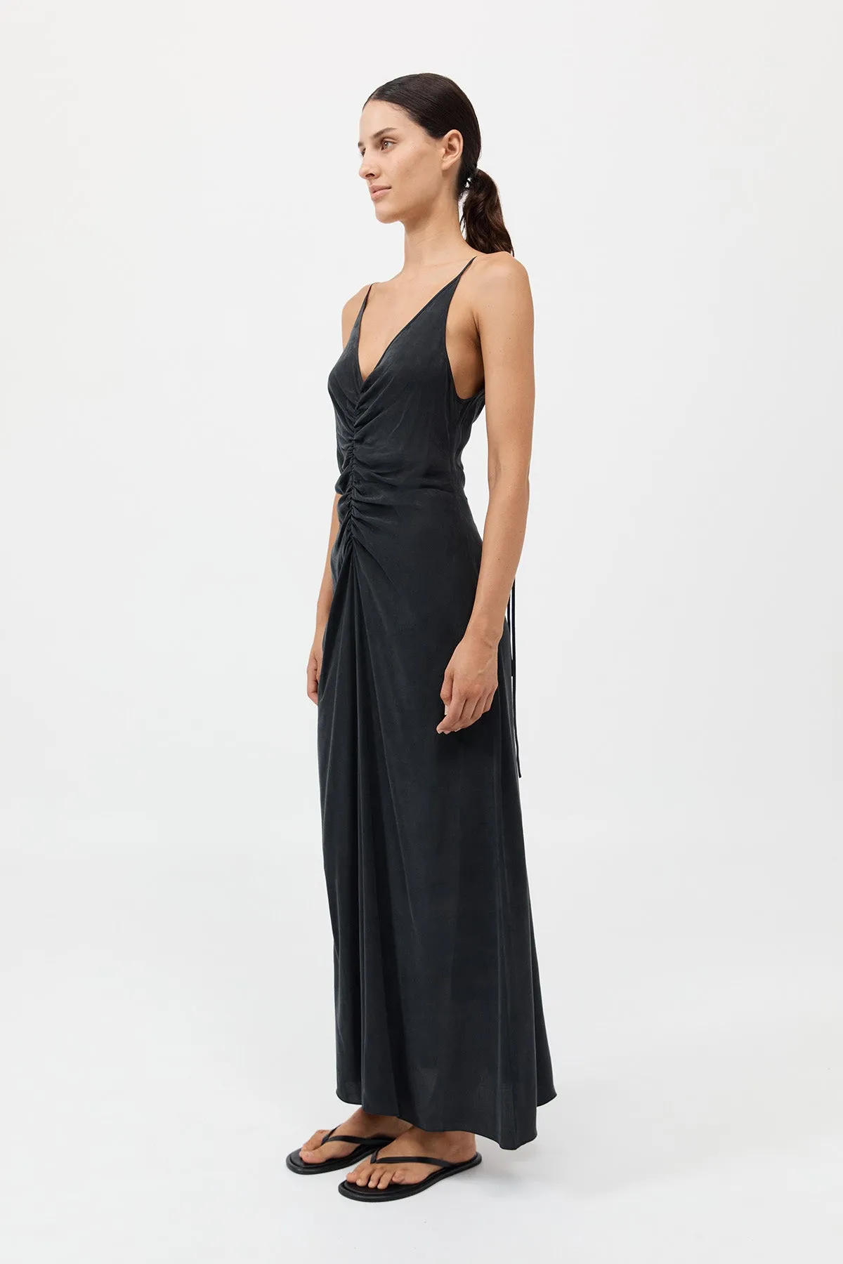 Gathered Tie Dress - Black sold by St. Agni product image thumbnail 3