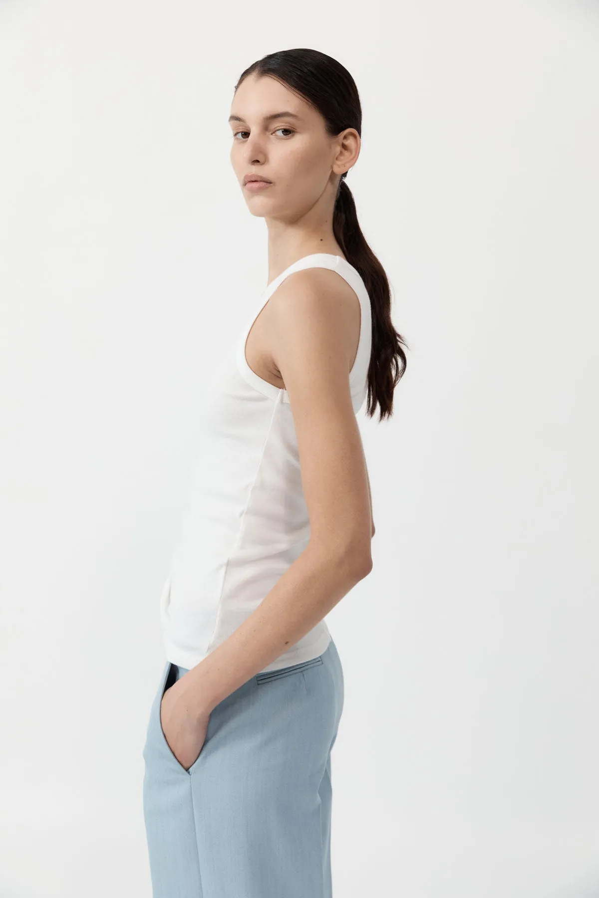 Organic Cotton Singlet - White sold by St. Agni product image thumbnail 2