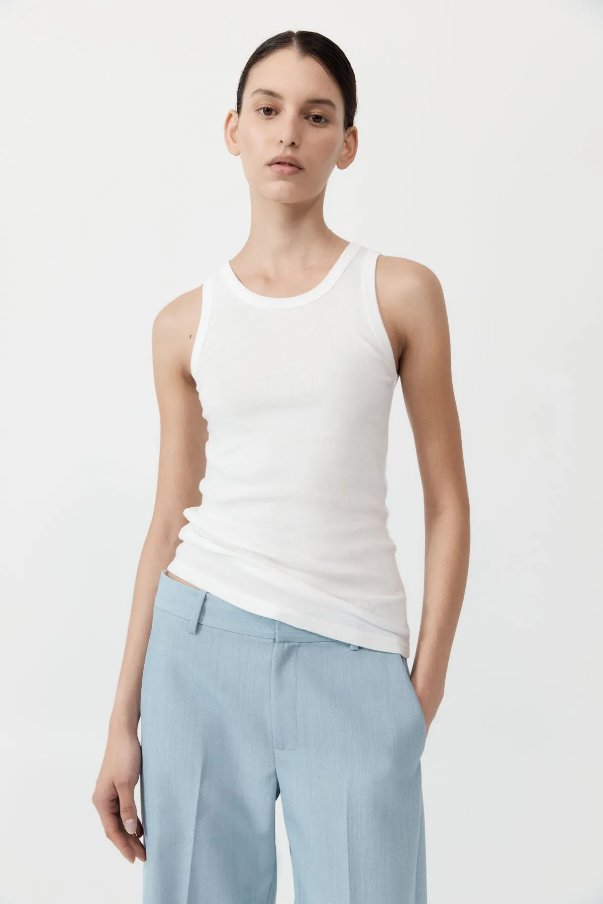 Organic Cotton Singlet - White sold by St. Agni