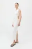 Linen Silk Blend Cut Out Dress - Salt sold by St. Agni