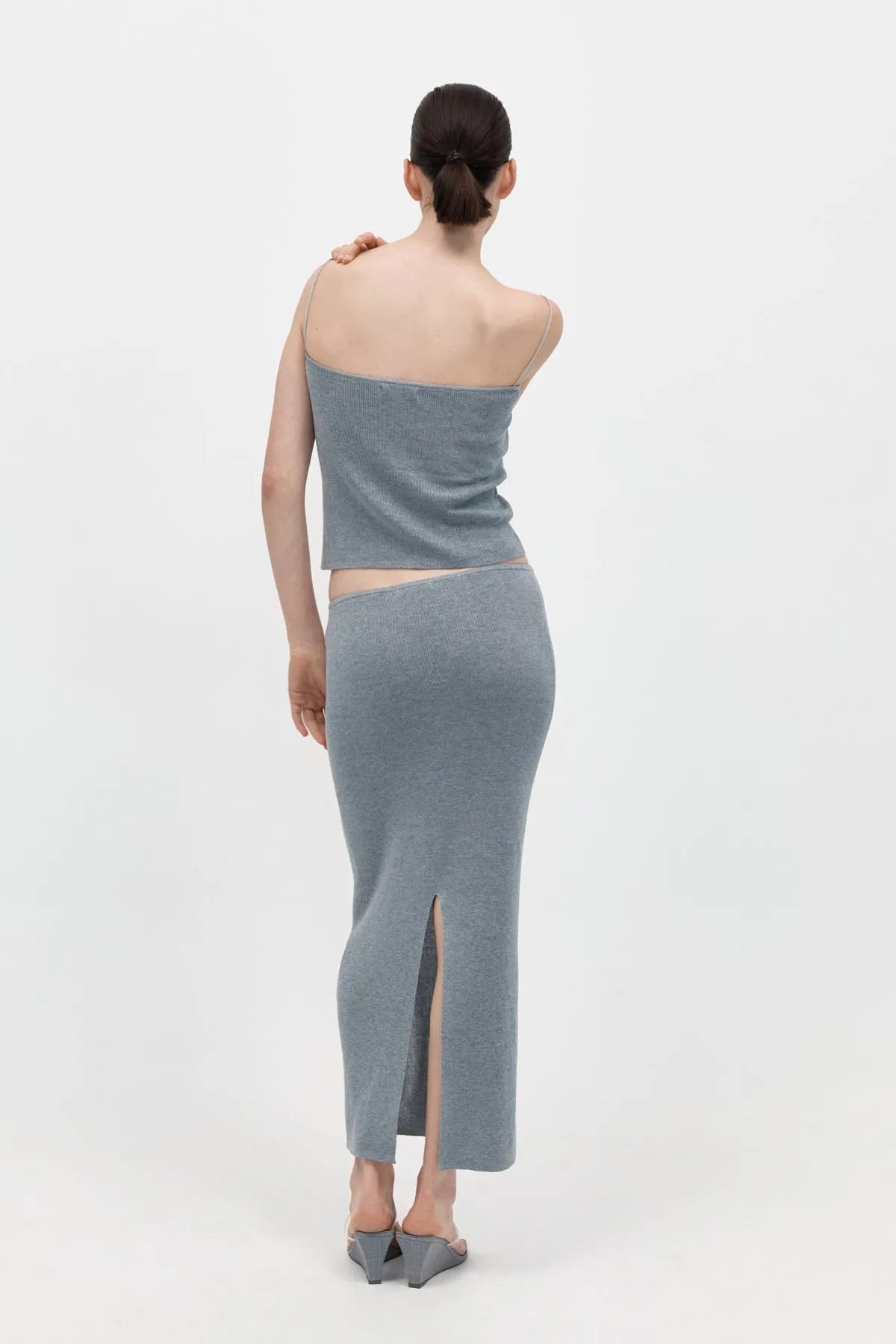 Low Waist Knit Skirt - Grey Marle sold by St. Agni product image thumbnail 3