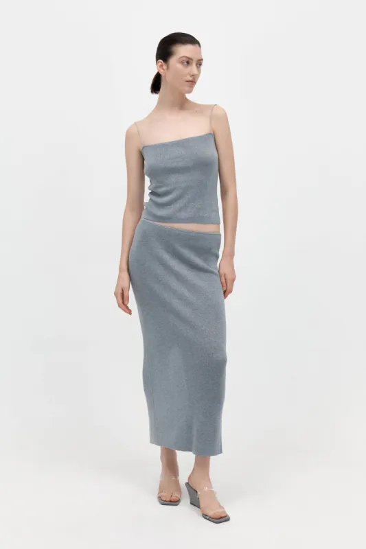 Low Waist Knit Skirt - Grey Marle made by St. Agni