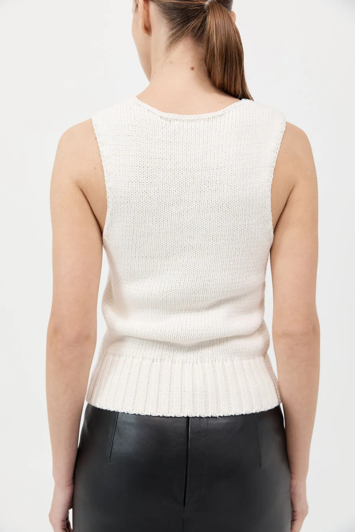 Linen Silk Blend Tank - Salt sold by St. Agni product image thumbnail 4