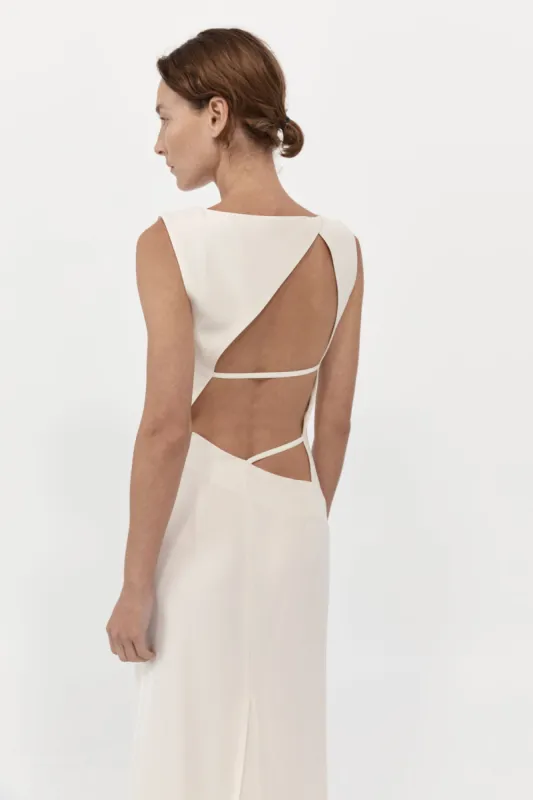 Cut Out Midi Dress - Cool White sold by St. Agni